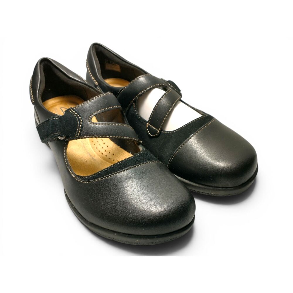 NEW Clarks Roseville Jane Black Leather Mary Jane Shoes Women's 10M